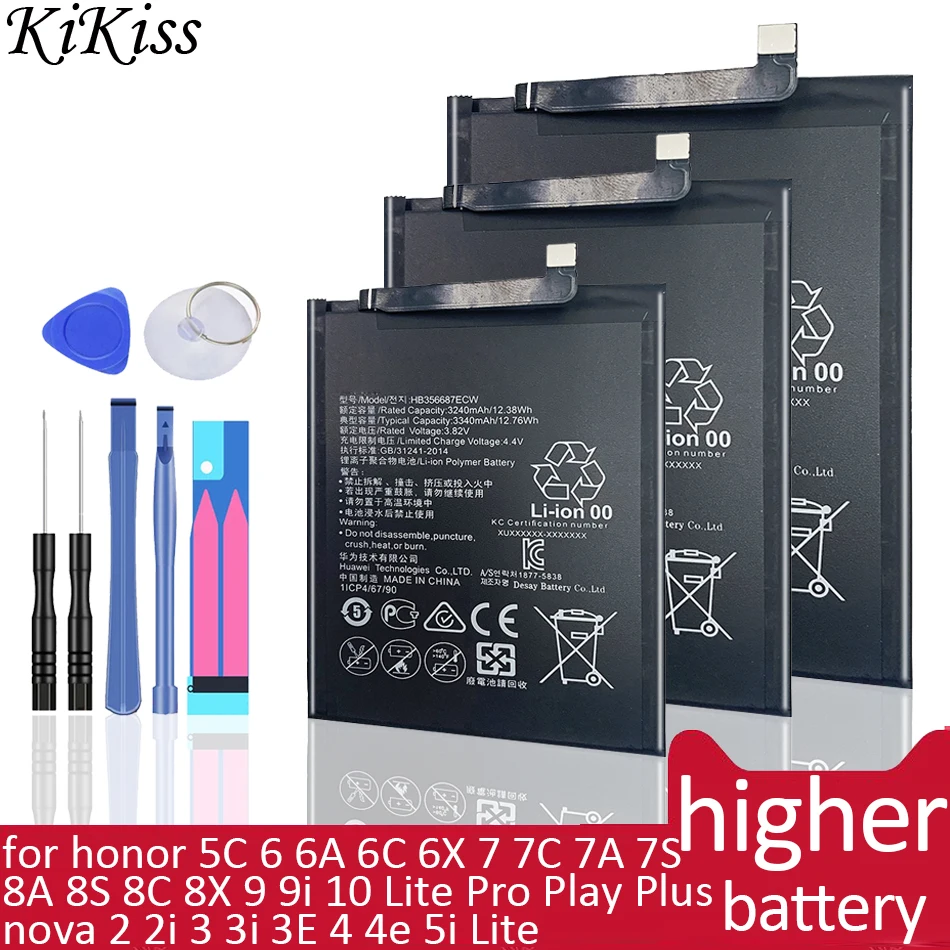 

Battery For Huawei honor 5C 6 6A 6C 6X 7 7C 7A 7S 7X 8 8A 8S 8C 8X 9 9i 10 Lite Pro Play Plus/nova 2 2i 3 3i 3E 4 4e 5i Lite