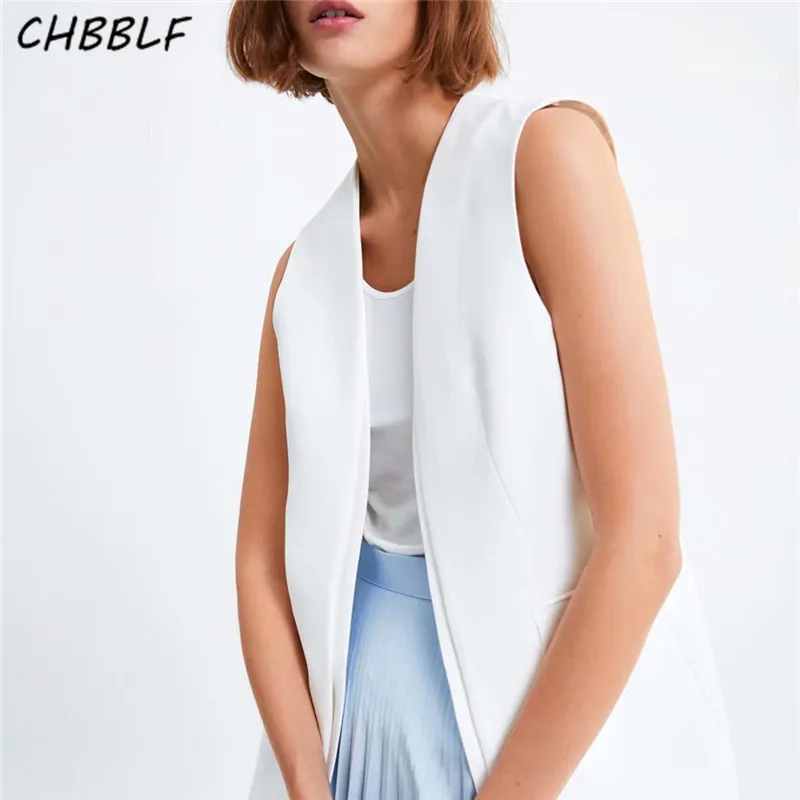 CHBBLF women elegant coat sleeveless vests jacket white outwear top feminino XDL2244
CHBBLF women elegant coat sleeveless vests jacket white outwear top feminino XDL2244