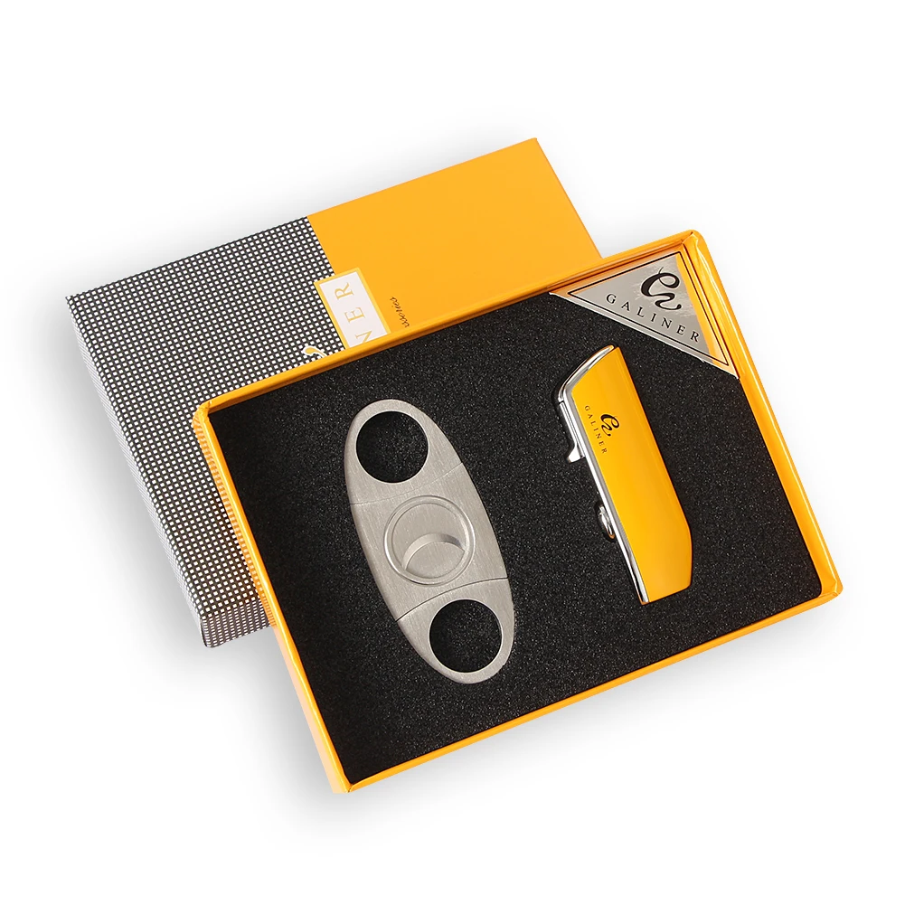 Galiner 3 Torch Cigar Lighter Metal Stainless Steel Cigar Cutter Portable Mini Butane Gas Lighter and Cutter Cigar Set
Galiner 3 Torch Cigar Lighter Metal Stainless Steel Cigar Cutter Portable Mini Butane Gas Lighter and Cutter Cigar Set