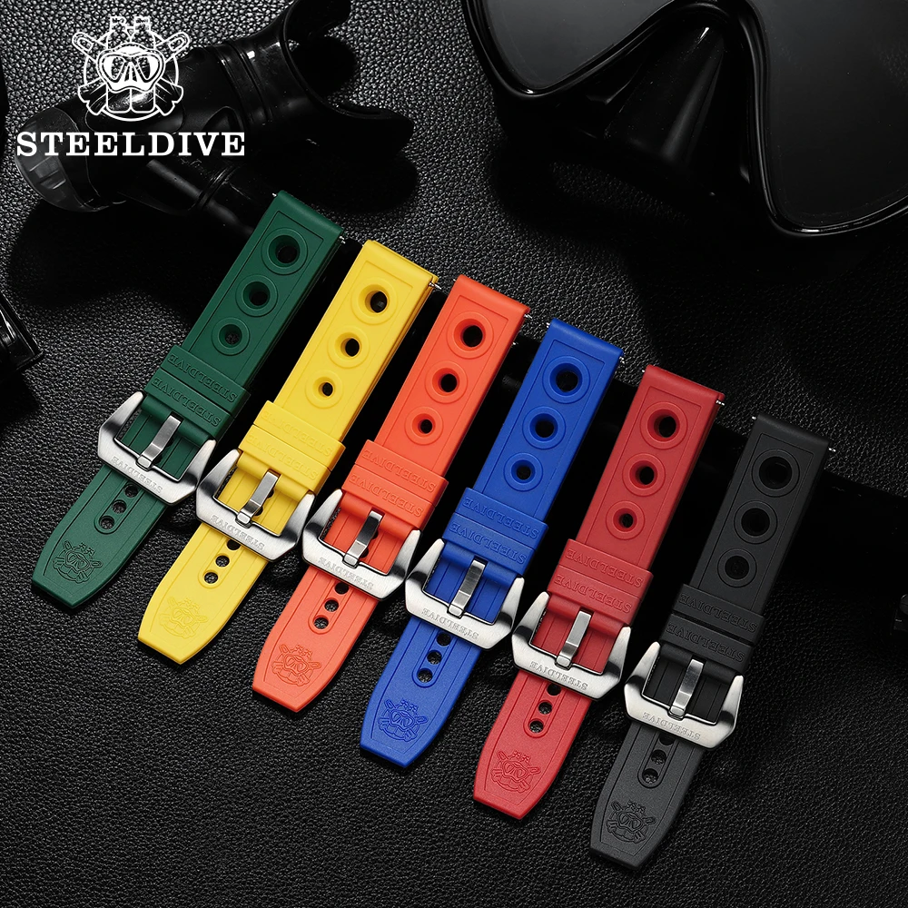 STEELDIVE Automatic Mechanical Strap Replacement Watch Bands Automatic Dive Watches Blue Rubber Waffle Strap 20/22mm
STEELDIVE Automatic Mechanical Strap Replacement Watch Bands Automatic Dive Watches Blue Rubber Waffle Strap 20/22mm
