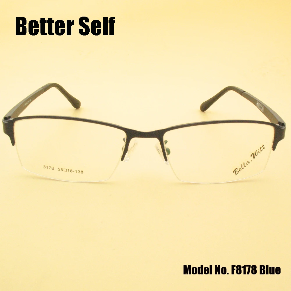 

Качественная оправа для очков из сплава, Полуободковые оптические очки могут снабжать линзы для близорукости, лучше самостоятельно F8178