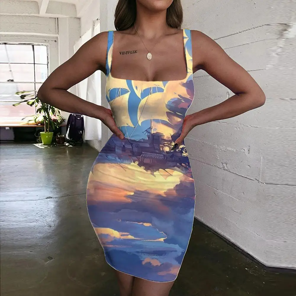 Giyu Brand Landscape Dress Women Graffiti Ladies Dresses Sail Sundress Cloud Vestido Sexy Womens Clothing Mini Evening Short
Giyu Brand Landscape Dress Women Graffiti Ladies Dresses Sail Sundress Cloud Vestido Sexy Womens Clothing Mini Evening Short