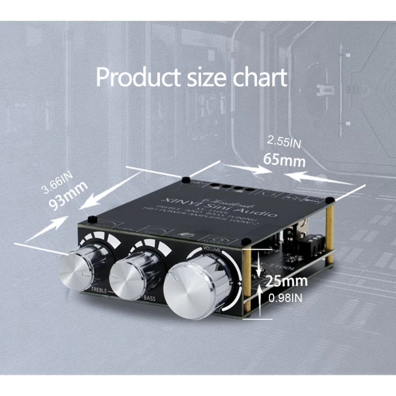 Bluetooth 5.0 Stereo Receiver Amplifier 2.1 Channel Mini Class D Integrated Amp 100 W+100W for Home Outdoor
Bluetooth 5.0 Stereo Receiver Amplifier 2.1 Channel Mini Class D Integrated Amp 100 W+100W for Home Outdoor