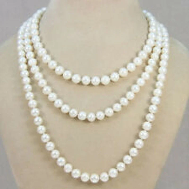 Long 50'' Genuine 7-8mm White Freshwater Cultured Pearl Necklace AA No Clasp
Long 50'' Genuine 7-8mm White Freshwater Cultured Pearl Necklace AA No Clasp