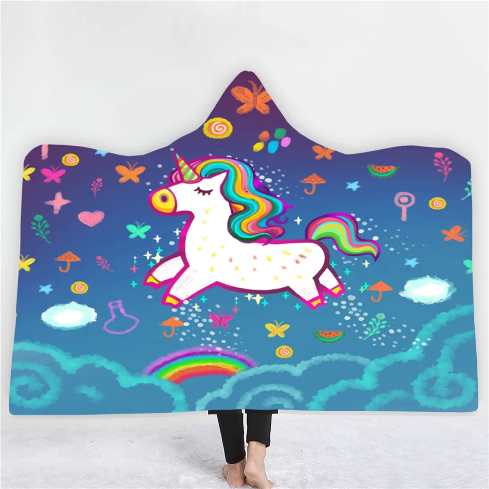 Unicorn Hooded Blanket Nap Office Animal Fleece Blanket Rainbow For Bedroom Wearable Blanket 3D Print Cartoon Throw Blanket
Unicorn Hooded Blanket Nap Office Animal Fleece Blanket Rainbow For Bedroom Wearable Blanket 3D Print Cartoon Throw Blanket