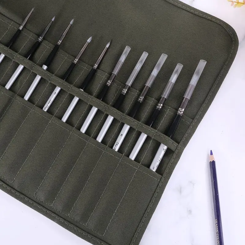 30 Slot Paint Brush Storage Pen Curtain Pencil Bag Artist Roll Pouch Wrap Holder
30 Slot Paint Brush Storage Pen Curtain Pencil Bag Artist Roll Pouch Wrap Holder