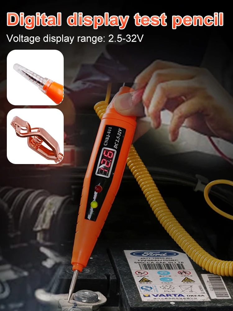 DC2.5-32V Voltage Test Pen Power Probe Pencil Electrical Diagnostic Tool Detector Digital Display Car Electrical Circuit Test
DC2.5-32V Voltage Test Pen Power Probe Pencil Electrical Diagnostic Tool Detector Digital Display Car Electrical Circuit Test
