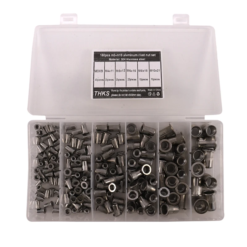 150Pcs Stainless Steel Rivet Nut M3 M4 M5 M6 M8 M10 Rivnut Flat Head Threaded Rivet Insert Nutsert Cap Rivet Nut
150Pcs Stainless Steel Rivet Nut M3 M4 M5 M6 M8 M10 Rivnut Flat Head Threaded Rivet Insert Nutsert Cap Rivet Nut