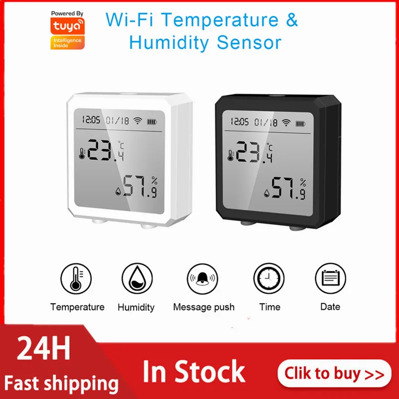 Wifi Smart Thermostat Indoor Hygrometer Thermometer Detector With LCD Display Temperature Humidity Sensor For Alexa Google Home
Wifi Smart Thermostat Indoor Hygrometer Thermometer Detector With LCD Display Temperature Humidity Sensor For Alexa Google Home