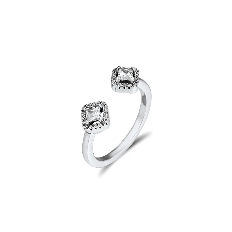 Clear CZ Square Sparkling Open Ring Jewelry 925 Sterling Silver Rings for Women Engagement Party Ring Pave Stone Girl Ring Gift 
Clear CZ Square Sparkling Open Ring Jewelry 925 Sterling Silver Rings for Women Engagement Party Ring Pave Stone Girl Ring Gift