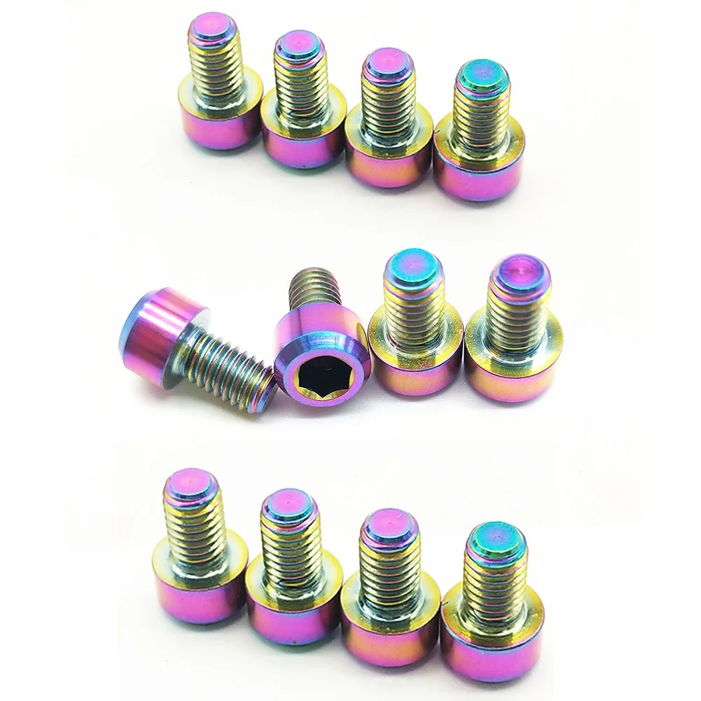 2pcs Bike Bicycle Derailleur Titanium Allen Hex Tapered Head Bolts Screw M5x9 Titanium Alloy Rainbow Screw Bikes Accessories
2pcs Bike Bicycle Derailleur Titanium Allen Hex Tapered Head Bolts Screw M5x9 Titanium Alloy Rainbow Screw Bikes Accessories
