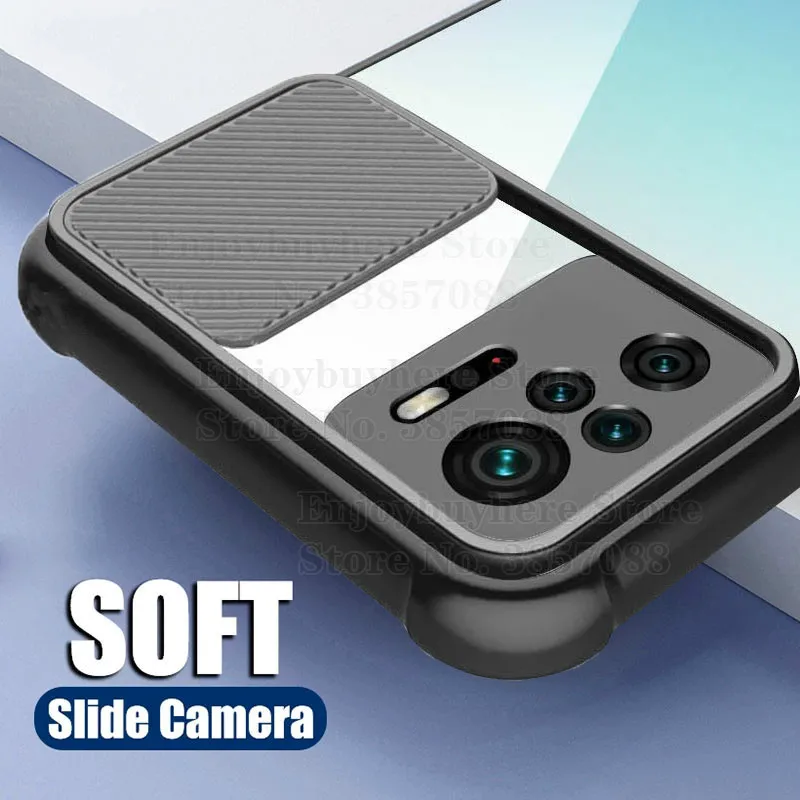Luxury Camera Lens Push Window Case For Xiaomi Redmi Note 10 4G 9 Pro Max 10s 9s 9A 9C 9T Mi POCO F3 M3 X3 NFC Acrylic tpu Cover | Мобильные
