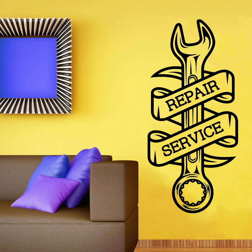 Garage Wall Stickers Wrench Repair Service Workshop Sign Wall Paper Art Decoration Vinyl Wall Decals Living Room Home Decor Y438
Garage Wall Stickers Wrench Repair Service Workshop Sign Wall Paper Art Decoration Vinyl Wall Decals Living Room Home Decor Y438