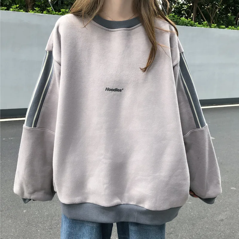 Sweatshirt Crew Neck Autumn And Winter Korean Fashion Loose Harajuku Style Plush Thick Pullover Female Wn*
Sweatshirt Crew Neck Autumn And Winter Korean Fashion Loose Harajuku Style Plush Thick Pullover Female Wn*