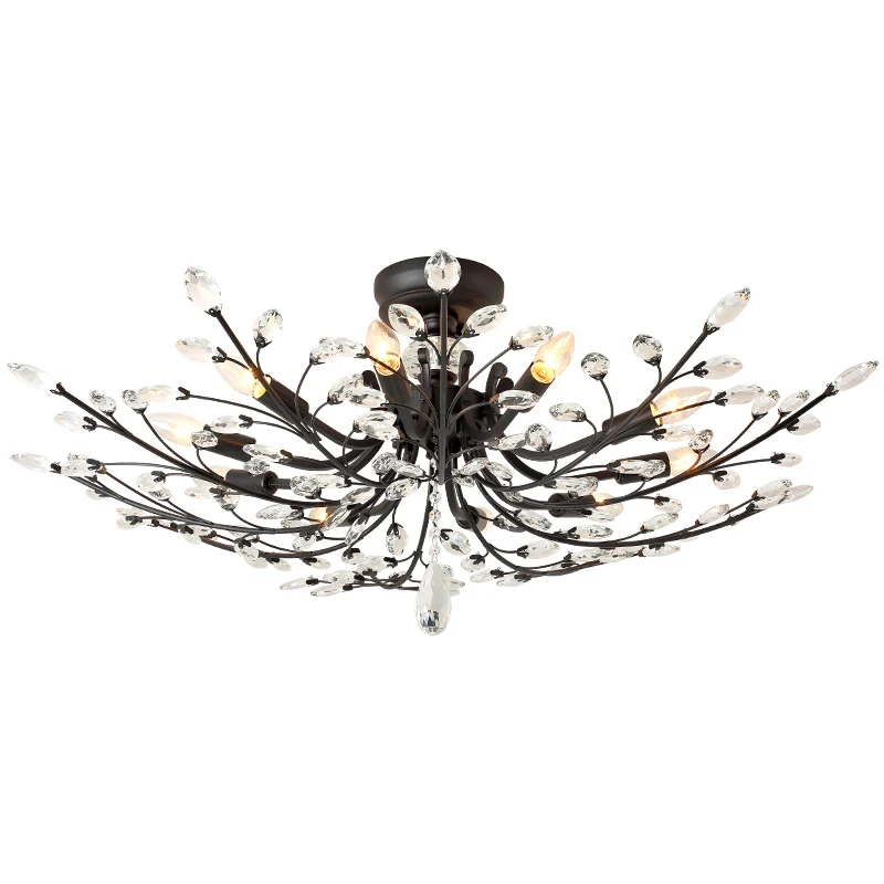 New Modern LED Chandelier Lighting Living Dining Room Bedroom Ceiling Mounted Lamps Fixture Black Iron Crystal Lights AC 90-260V
New Modern LED Chandelier Lighting Living Dining Room Bedroom Ceiling Mounted Lamps Fixture Black Iron Crystal Lights AC 90-260V