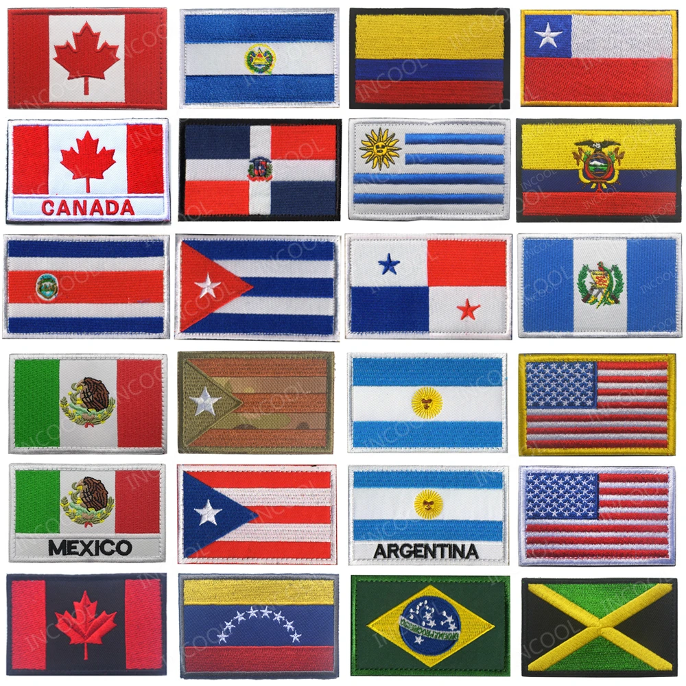 Вышитые нашивки с флажками Южная Америка Доминика Уругвай Эквадор Коста Рика