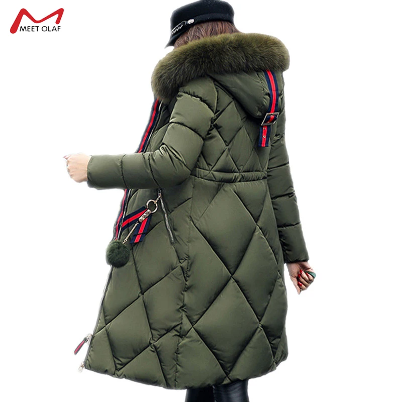 Новинка 2019 зимнее женское длинное пальто с хлопковой подкладкой облегающее
