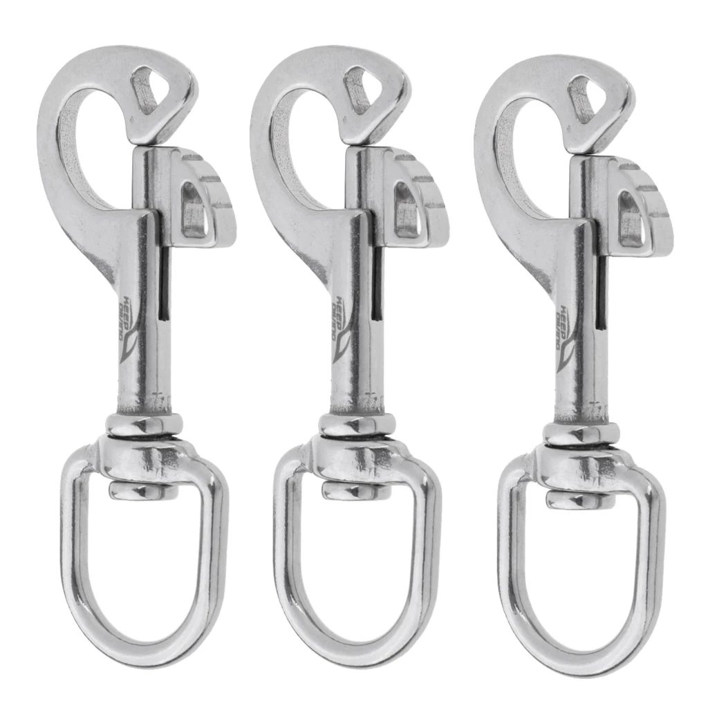 3X Stainless Hook Swivel Eye Snap Scuba Diving Accessory - 95mm 3-3/4"
3X Stainless Hook Swivel Eye Snap Scuba Diving Accessory - 95mm 3-3/4"