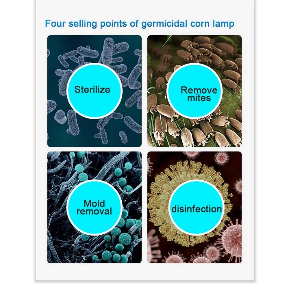 2020 latest remote control remote kit UV germicidal lamp (60watts) LED UVC bulb E27 household ozone disinfection lamp
2020 latest remote control remote kit UV germicidal lamp (60watts) LED UVC bulb E27 household ozone disinfection lamp
