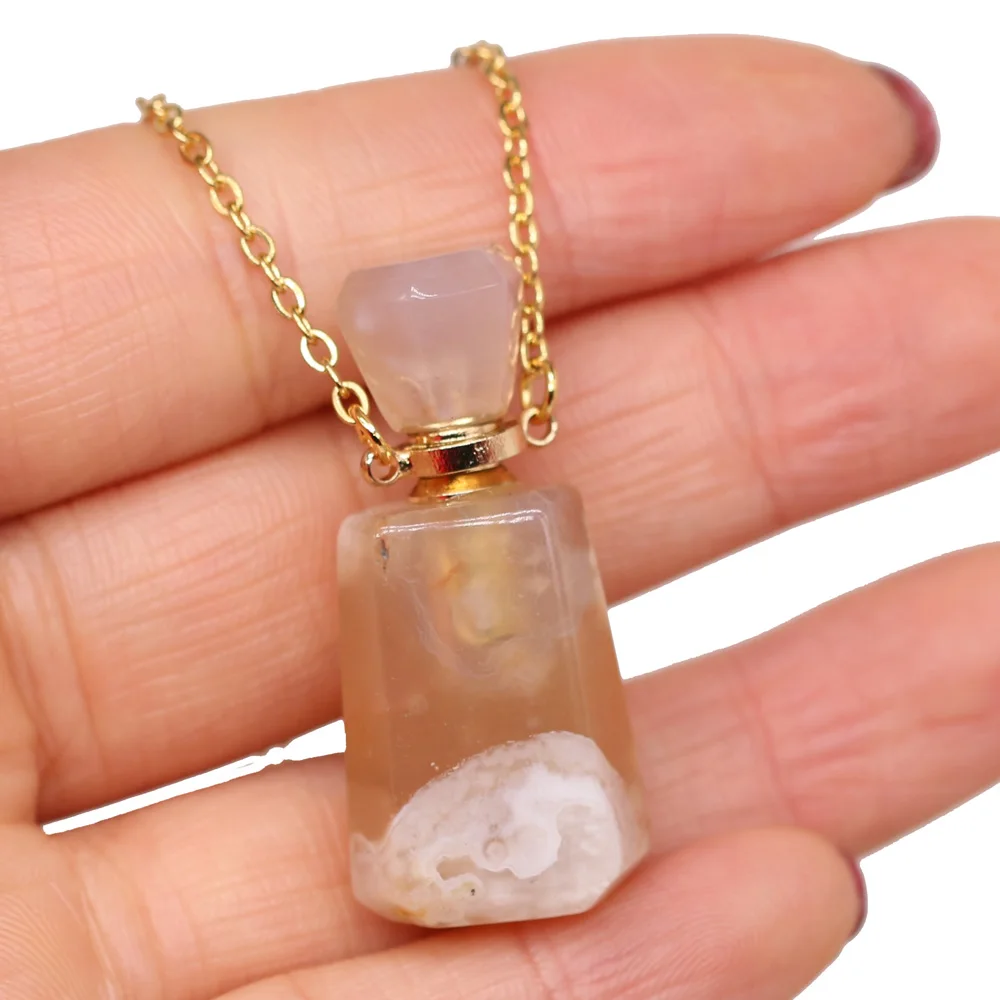 Natural Stone Perfume Bottle Necklace Cute Small Pendant Chain Length 60+5cm Specification 15x35mm
Natural Stone Perfume Bottle Necklace Cute Small Pendant Chain Length 60+5cm Specification 15x35mm