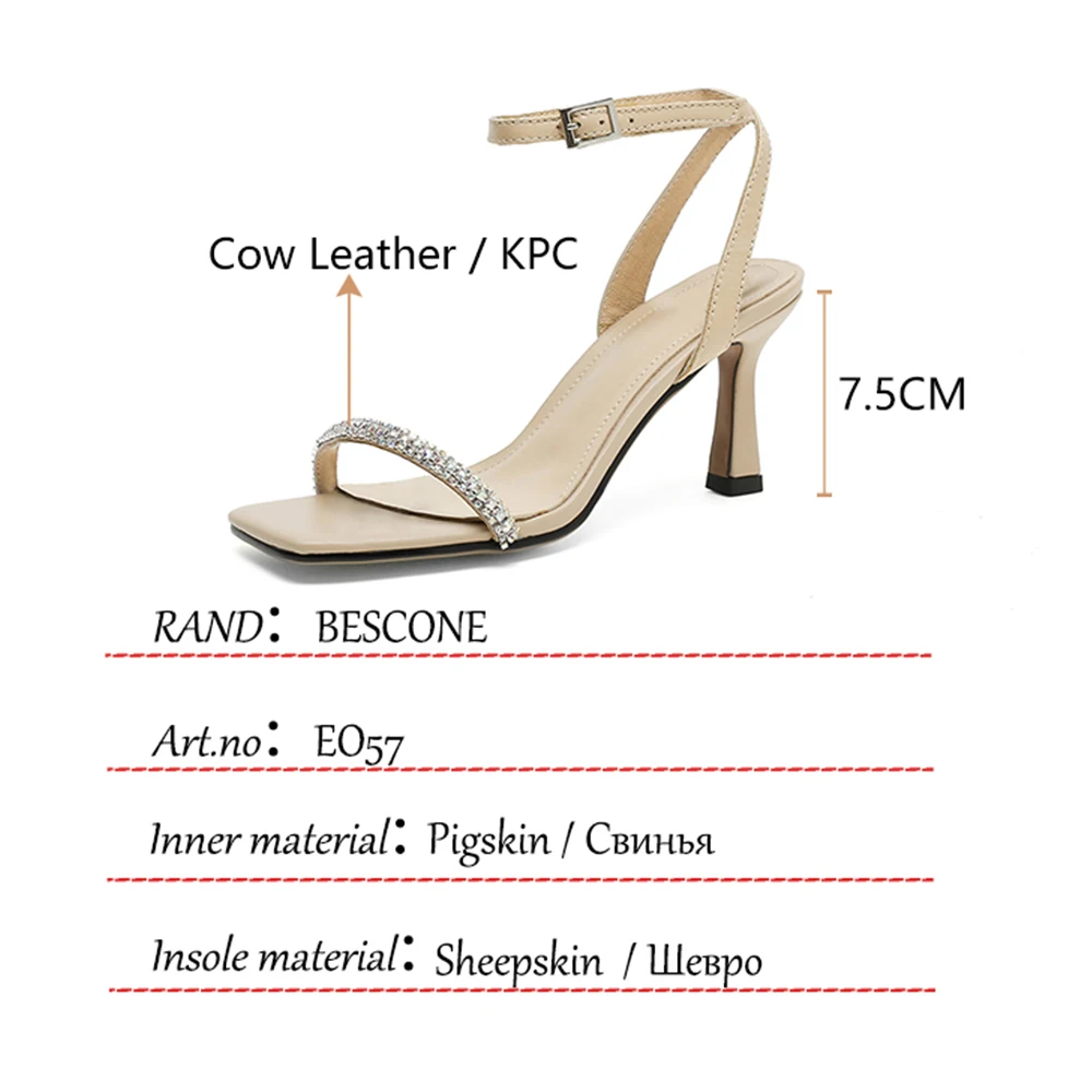 BESCONE Elegant Sandals Summer Women Luxury Crystal Handmade Narrow Band Female Shoes TPR Concise High Heel Lady Shoes New EO57
BESCONE Elegant Sandals Summer Women Luxury Crystal Handmade Narrow Band Female Shoes TPR Concise High Heel Lady Shoes New EO57