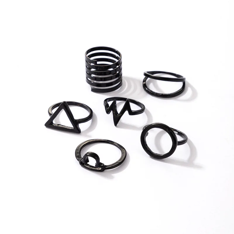 6 Pcs/sets Boho Wave Black Joint Ring Sets for Women Charms Hollow Geometric Simple Party Jewely Accessories
6 Pcs/sets Boho Wave Black Joint Ring Sets for Women Charms Hollow Geometric Simple Party Jewely Accessories