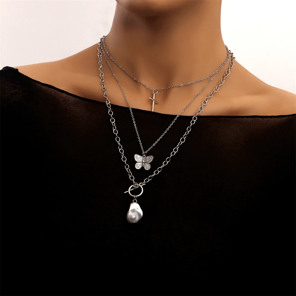 Multi-layer Chain Pearl Charm Necklace For Women Vintage Choker Butterfly Pendant Necklaces Party Jewelry Gift Female Collar New
Multi-layer Chain Pearl Charm Necklace For Women Vintage Choker Butterfly Pendant Necklaces Party Jewelry Gift Female Collar New