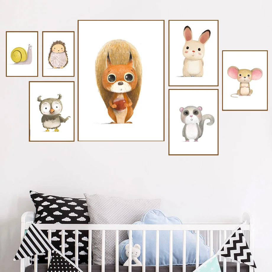 Squirrel Rabbit mouse Owl Snail Hedgehog Wall Art Canvas Painting Nordic Posters And Prints Wall Pictures Baby Kids Room Decor
Squirrel Rabbit mouse Owl Snail Hedgehog Wall Art Canvas Painting Nordic Posters And Prints Wall Pictures Baby Kids Room Decor