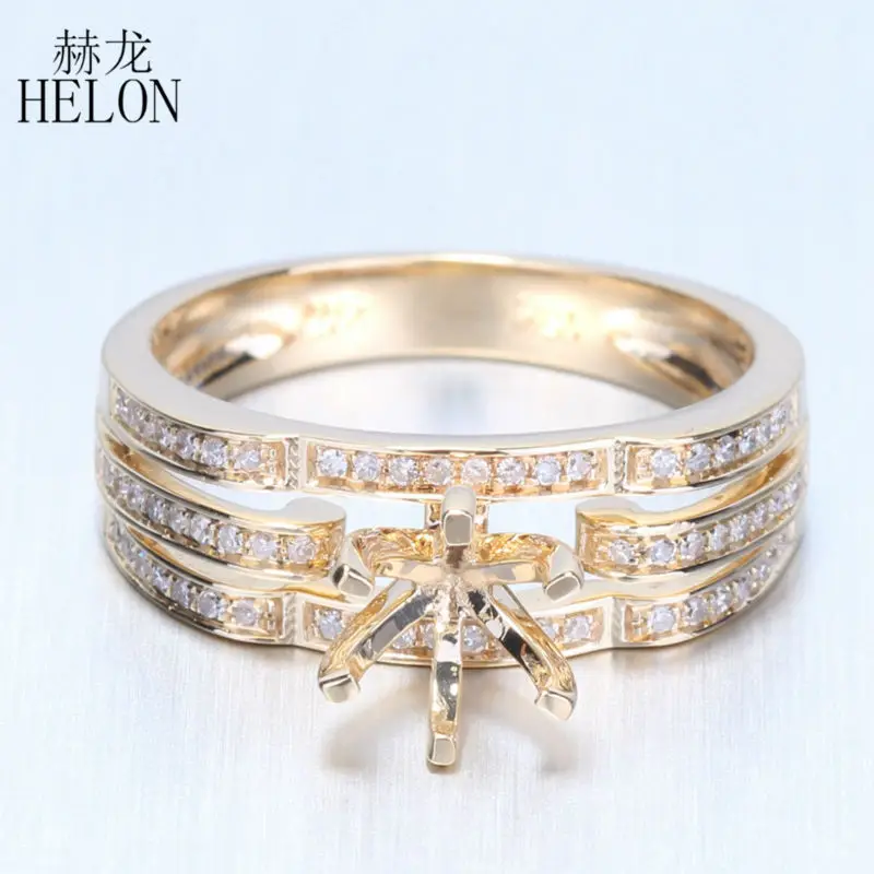 HELON 6mm Round Solid 14K Yellow Gold AU585 Genuine Natural Diamonds Semi Mount Ring Engagement & Wedding Women Fine Jewelry
HELON 6mm Round Solid 14K Yellow Gold AU585 Genuine Natural Diamonds Semi Mount Ring Engagement & Wedding Women Fine Jewelry
