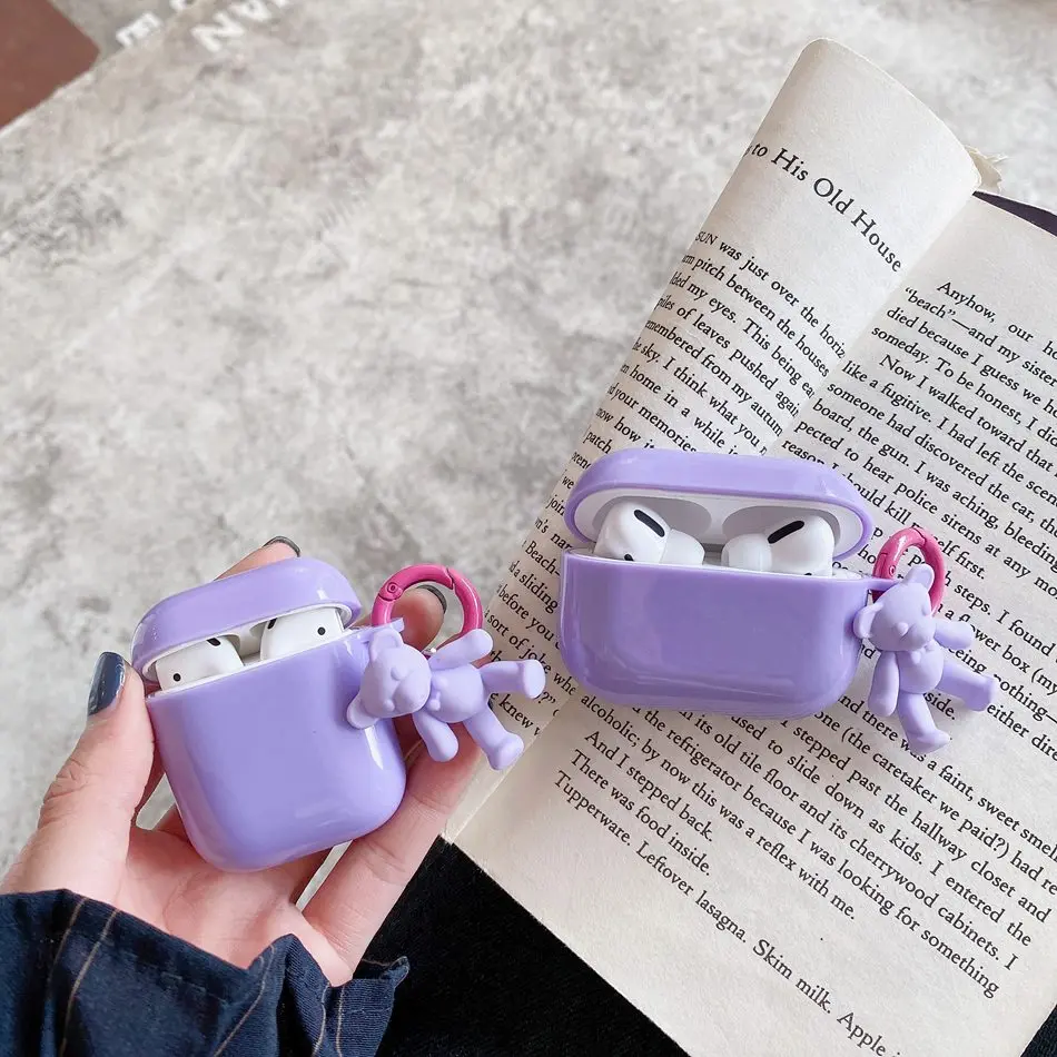 Чехол для наушников airpods 2/Airpods Pro, с изображением милого корейского медведя, с фиолетовым рисунком
Чехол для наушников airpods 2/Airpods Pro, с изображением милого корейского медведя, с фиолетовым рисунком
