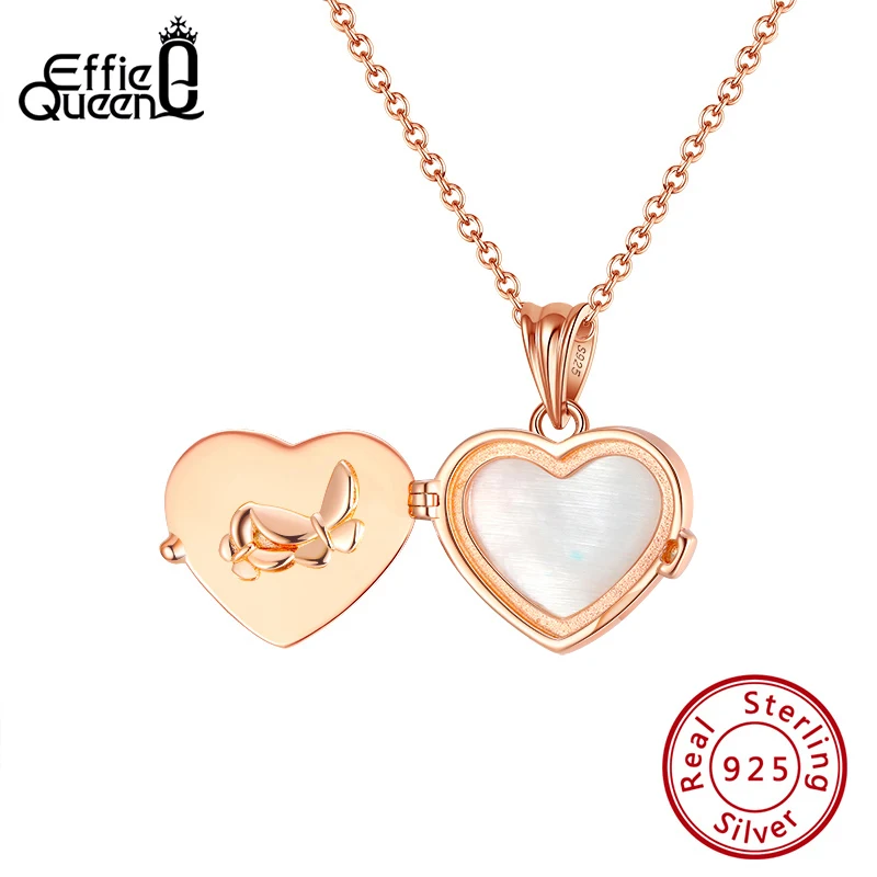Effie Queen Open Deisgn 925 Sterling Silver Butterfly Necklaces for Women Rose Gold Heart Pendant Party Jewelry Gifts EEQN25
Effie Queen Open Deisgn 925 Sterling Silver Butterfly Necklaces for Women Rose Gold Heart Pendant Party Jewelry Gifts EEQN25