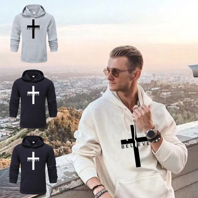 Men's Fall/Winter Hoodie Cross Faith Brand Sports Print Casual Warm Hoodie Solid Color Kangaroo Pocket Sweatshirt Sportswear
Men's Fall/Winter Hoodie Cross Faith Brand Sports Print Casual Warm Hoodie Solid Color Kangaroo Pocket Sweatshirt Sportswear