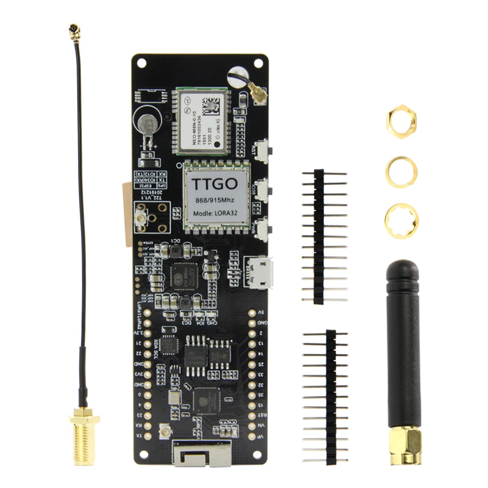 LILYGO TTGO T-Beam 433/868/915/923MHZ ESP32 WiFi Bluetooth Module GPS NEO-M8N IPEX LORA 32 18650 Battery Holder
LILYGO TTGO T-Beam 433/868/915/923MHZ ESP32 WiFi Bluetooth Module GPS NEO-M8N IPEX LORA 32 18650 Battery Holder