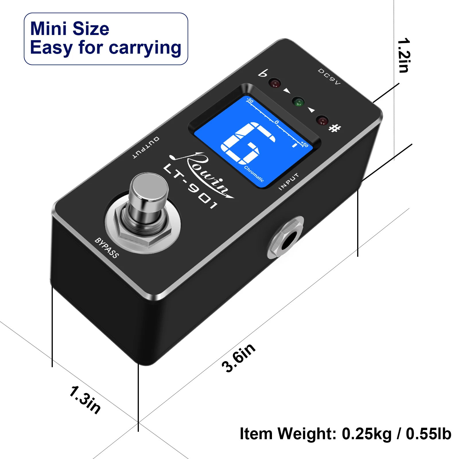 Rowin(LOWIN) LT-901 Guitar Tuner Pedal High Precision Guitar Chromatic Tuner Pedal ± 1 Cent All-Metal Case True Bypass
Rowin(LOWIN) LT-901 Guitar Tuner Pedal High Precision Guitar Chromatic Tuner Pedal ± 1 Cent All-Metal Case True Bypass