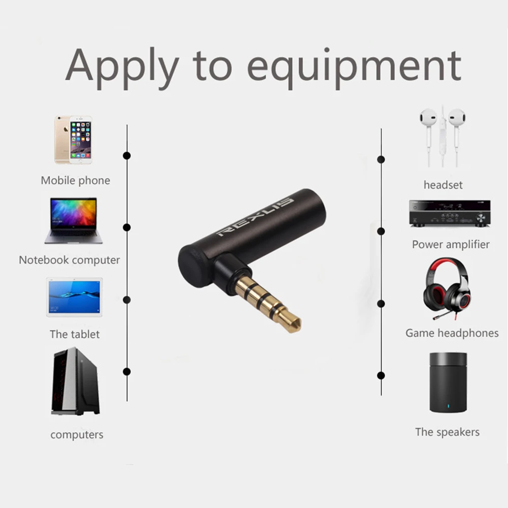 3.5mm Female Jack To 3.5mm Male Plug Right Angle Connector Audio Cable Adapter MP3 MP4 Computers Headphone Microphone Converter
3.5mm Female Jack To 3.5mm Male Plug Right Angle Connector Audio Cable Adapter MP3 MP4 Computers Headphone Microphone Converter