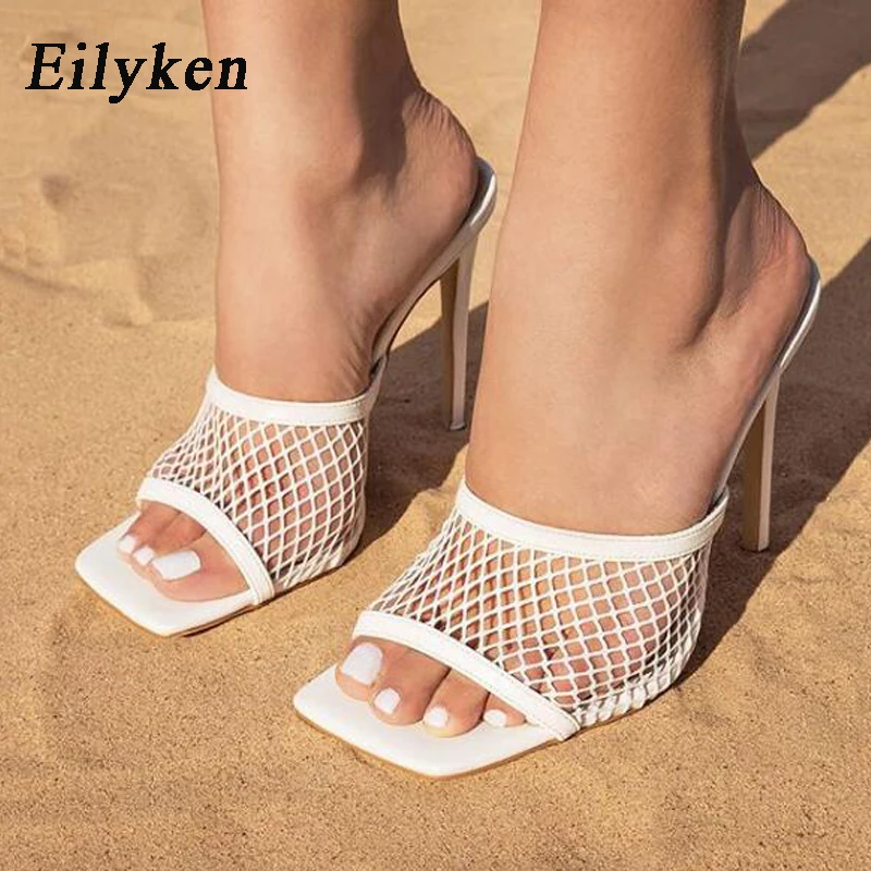 Eilyken New Sexy PU Square head Peep Toe High Heel Mesh Slippers Summer Fashion Slip On Thin Heels Slides Women Mules Party
Eilyken New Sexy PU Square head Peep Toe High Heel Mesh Slippers Summer Fashion Slip On Thin Heels Slides Women Mules Party
