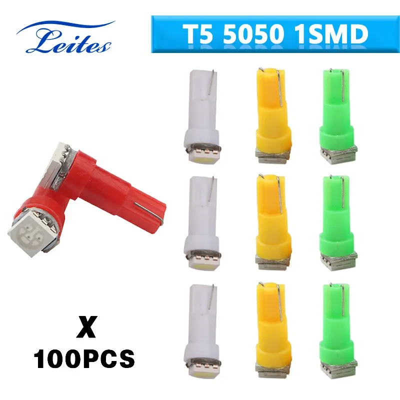 Оптовая продажа, светодиодсветильник лампы T5 1SMD 100 высокого качества для приборной панели автомобиля, 12 В, 5050 шт.
Оптовая продажа, светодиодсветильник лампы T5 1SMD 100 высокого качества для приборной панели автомобиля, 12 В, 5050 шт.