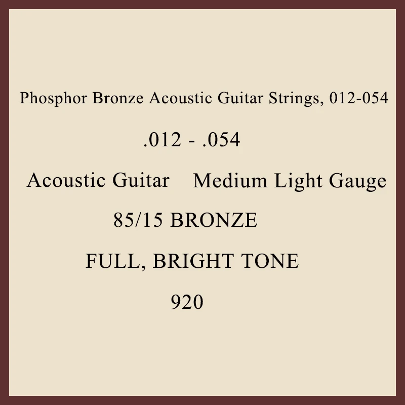 

Phosphor Bronze Acoustic Guitar Strings, 009-045, 010-050, 011-052, 012-054