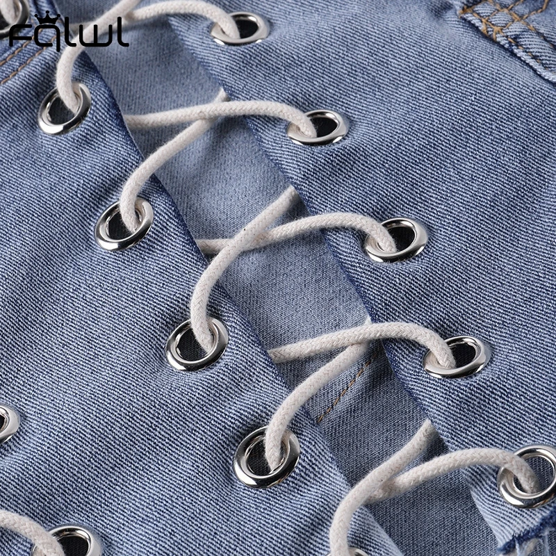 FQLWL 2021 Black Blue Jeans Woman Low Waist Summer Sexy Hollow Out Bandage Denim Shorts Female Skinny Lace Up Jeans Clubwear
FQLWL 2021 Black Blue Jeans Woman Low Waist Summer Sexy Hollow Out Bandage Denim Shorts Female Skinny Lace Up Jeans Clubwear