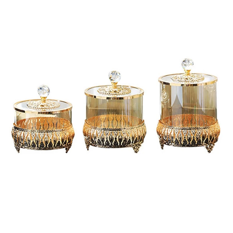 Transparent Glass With Cover Storage Tank European Metal Glass Candy Jar Storage Jar Glass Bottle Container Home Party
Transparent Glass With Cover Storage Tank European Metal Glass Candy Jar Storage Jar Glass Bottle Container Home Party