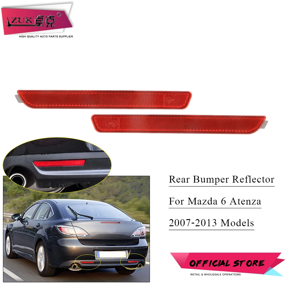Отражатель для заднего бамперсветильник ZUK Mazda 6 M6 Atenza Senda Wagon 2007 2008 2009 2010 2011 2012 2013 |