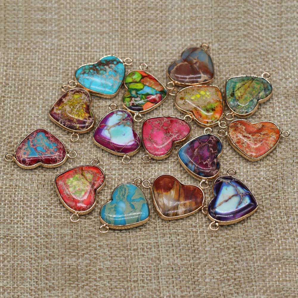Natural Stone Pendants Emperor Stone Reiki Heal Heart Shape Crystal Connectors for Jewelry Making DIY Necklace Bracelet Gift
Natural Stone Pendants Emperor Stone Reiki Heal Heart Shape Crystal Connectors for Jewelry Making DIY Necklace Bracelet Gift