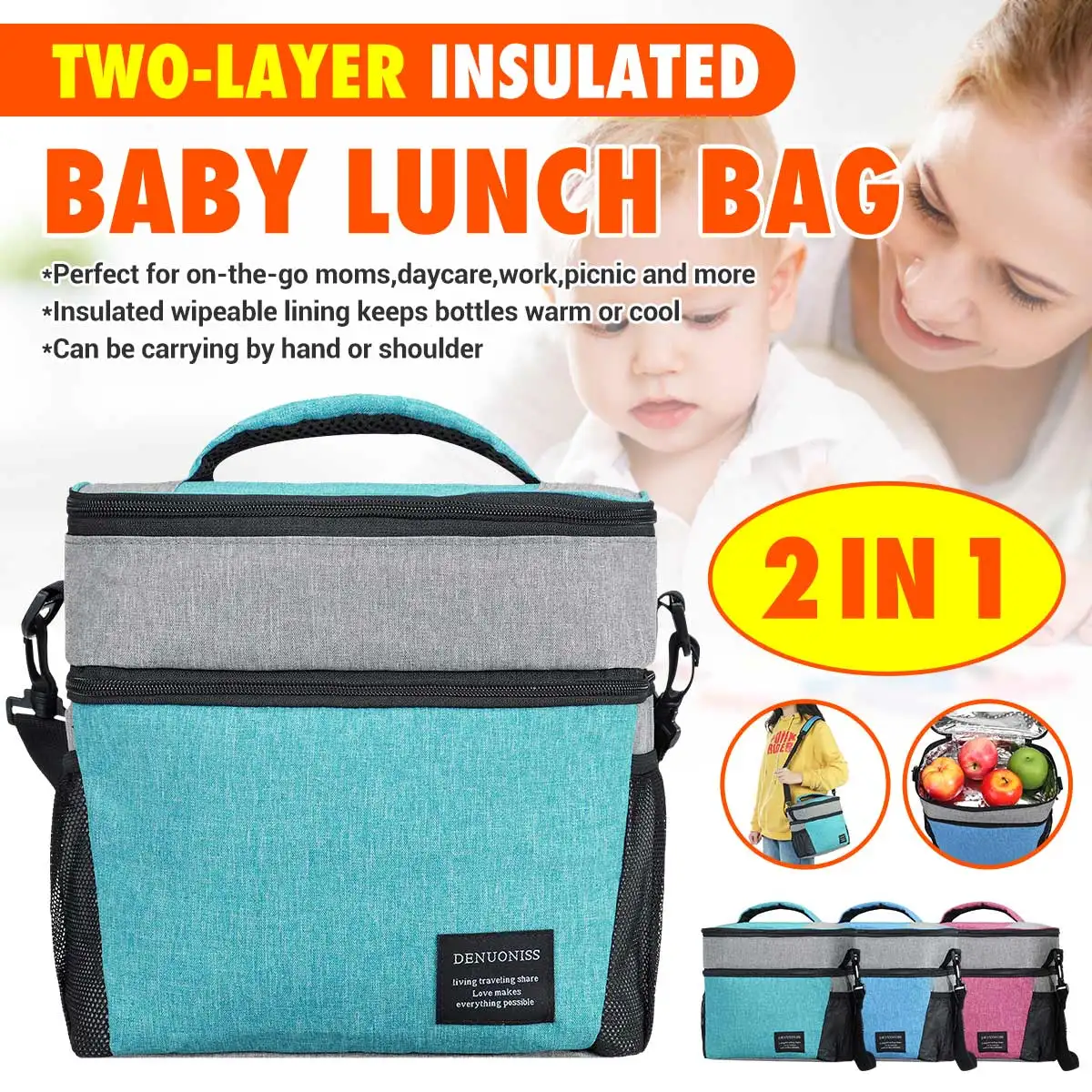 3 IN 1 Functional Pattern Cooler Lunch Box Portable Double Insulated Canvas Lunch Bag Thermal Food Picnic Lunch Bags For Women
3 IN 1 Functional Pattern Cooler Lunch Box Portable Double Insulated Canvas Lunch Bag Thermal Food Picnic Lunch Bags For Women