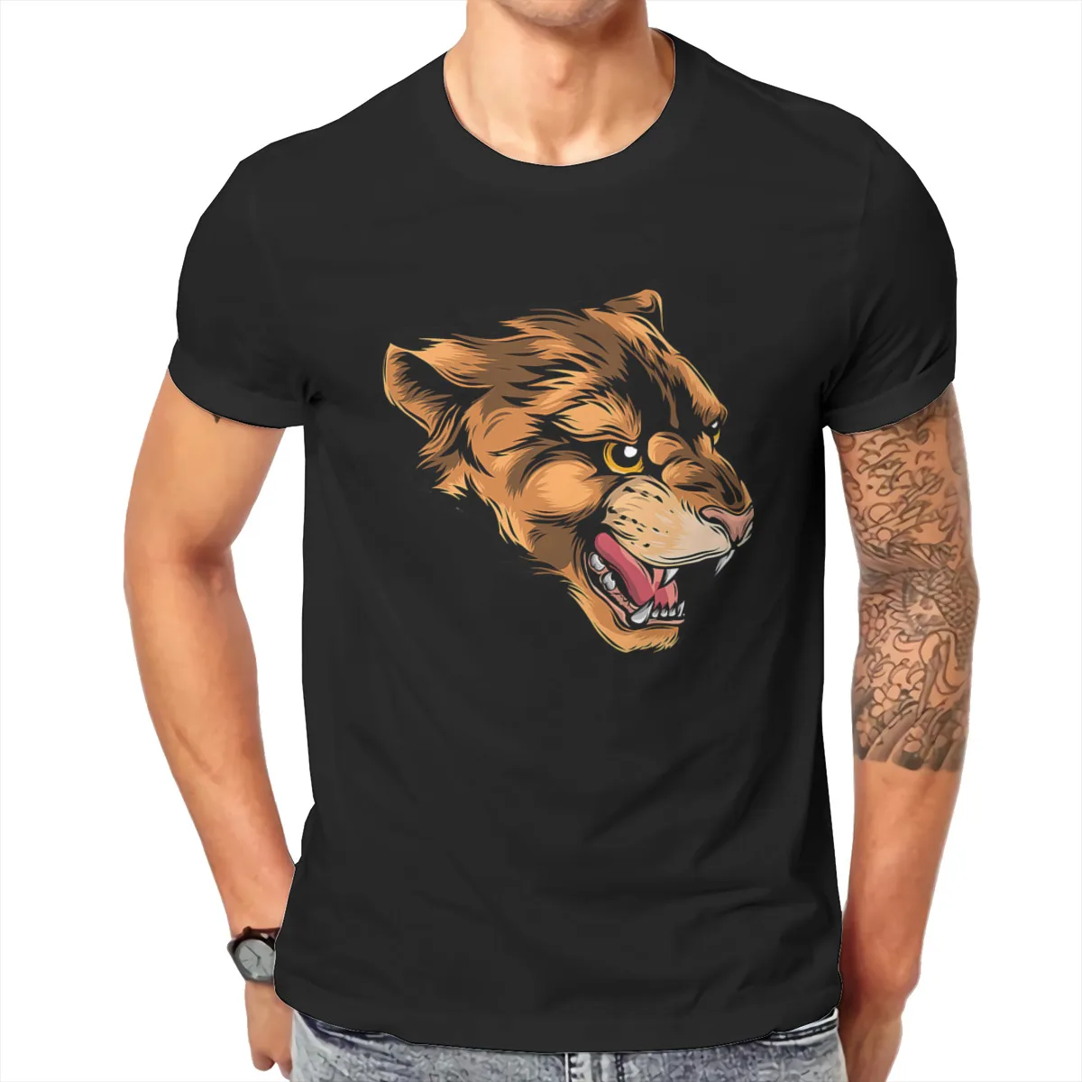 Cougar Panther Mascot Head Vector Graphic illustration T shirt Men T shirt summer T-shirt
Cougar Panther Mascot Head Vector Graphic illustration T shirt Men T shirt summer T-shirt