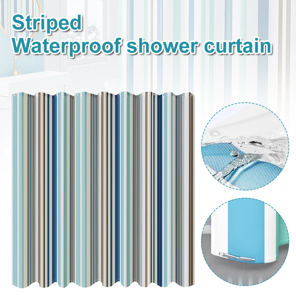 Transverse Stripes Polyester Fabric Bathroom Curtain Decor Precise Waterproof Shower Curtain High Quality Fastness Bath Curtains
Transverse Stripes Polyester Fabric Bathroom Curtain Decor Precise Waterproof Shower Curtain High Quality Fastness Bath Curtains