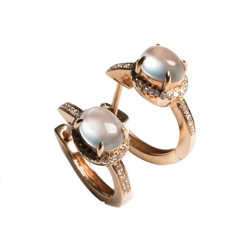 Customized New Girl's Simple DIY Ear Studs 18K Gold Diamond Inlaid High White Ice-like All-Match Jade Ear Studs Private
Customized New Girl's Simple DIY Ear Studs 18K Gold Diamond Inlaid High White Ice-like All-Match Jade Ear Studs Private