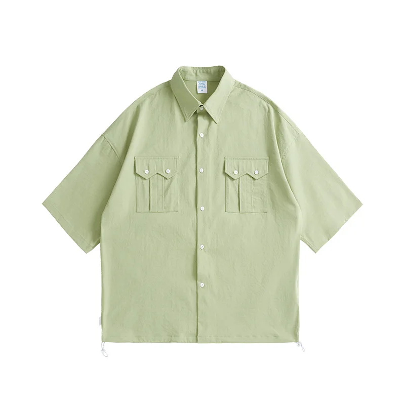Inf men's clothing new fashion brand candy solid color pocket decoration drawstring loose short sleeve men's shirt
Inf men's clothing new fashion brand candy solid color pocket decoration drawstring loose short sleeve men's shirt