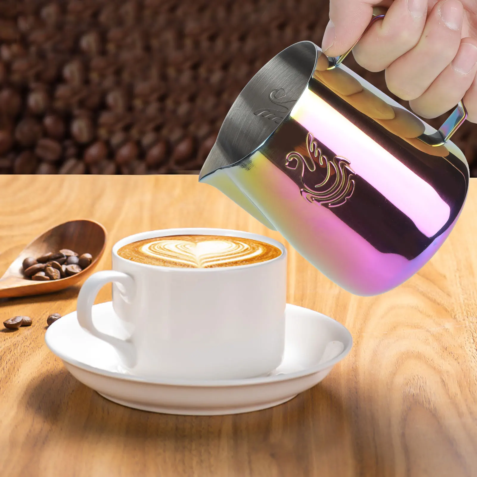 400ml/600ml Coffee Frothing Pitcher Cup Frother Jug Coffee Latte Art Accessory 304 Stainless Steel Coffee Latte Mould
400ml/600ml Coffee Frothing Pitcher Cup Frother Jug Coffee Latte Art Accessory 304 Stainless Steel Coffee Latte Mould