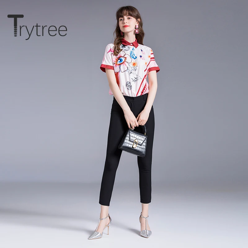 Trytree 2020 Summer women Casual Blouse Turn-down Collar Single Breasted Print Fashion Elegant All-Purpose Style Pink Blouse Top
Trytree 2020 Summer women Casual Blouse Turn-down Collar Single Breasted Print Fashion Elegant All-Purpose Style Pink Blouse Top