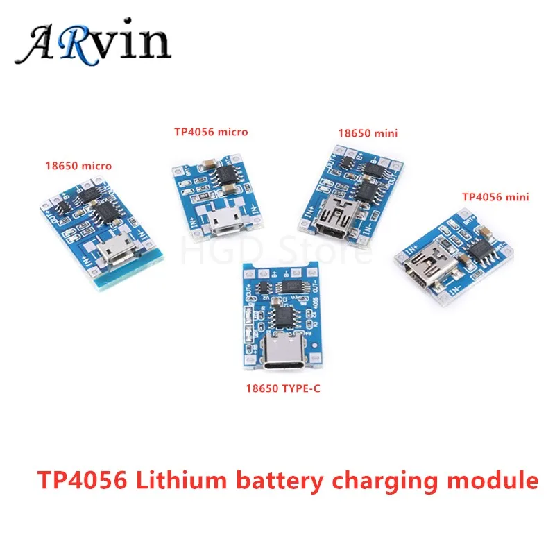 5PCS 5V 1A Micro USB 18650 type-c Lithium Battery Charging Board Charger Module+Protection Dual Functions TP4056 18650
5PCS 5V 1A Micro USB 18650 type-c Lithium Battery Charging Board Charger Module+Protection Dual Functions TP4056 18650
